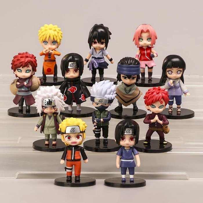 Set 12 Mô Hình Nhân Vật Nổi Tiếng Trong Bộ Naruto - Cao 7cm Kèm Đế