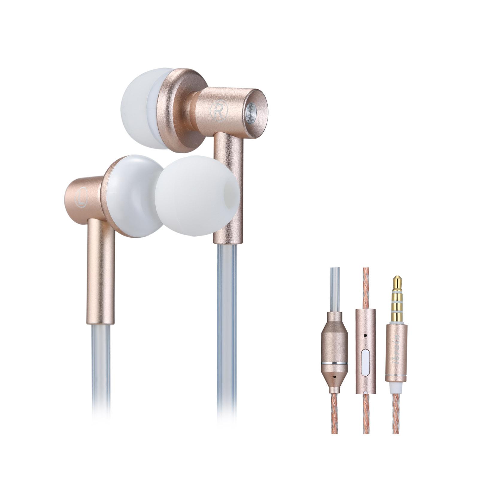 Tai nghe ống khí không bức xạ IBRAIN FC33-E bằng kim loại nhôm có mic và điều khiển âm lượng