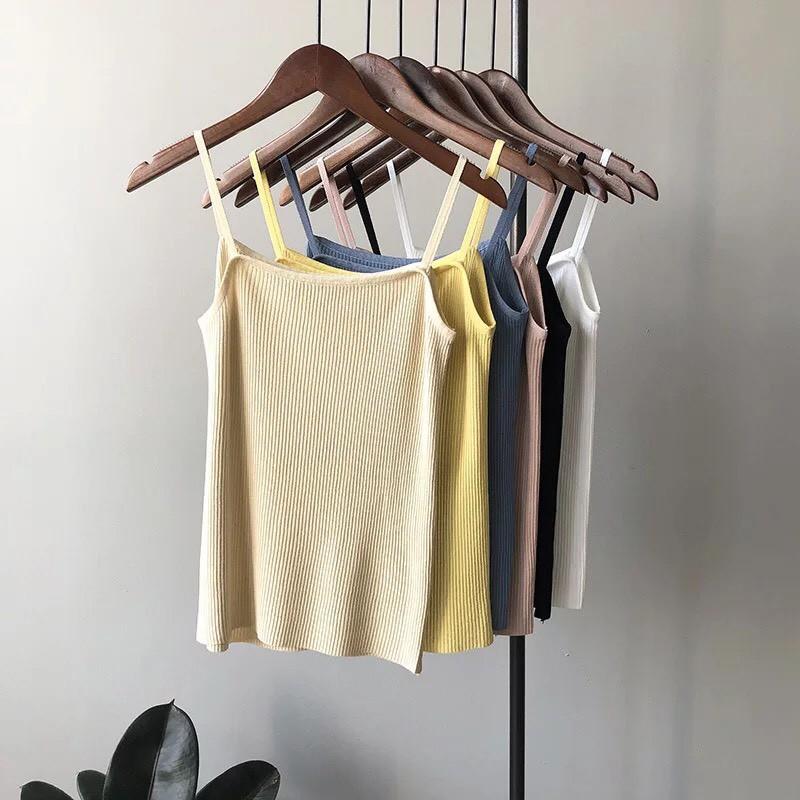 ÁO 2 DÂY DỆT KIM CỔ NGANG CO GIÃN TỐT