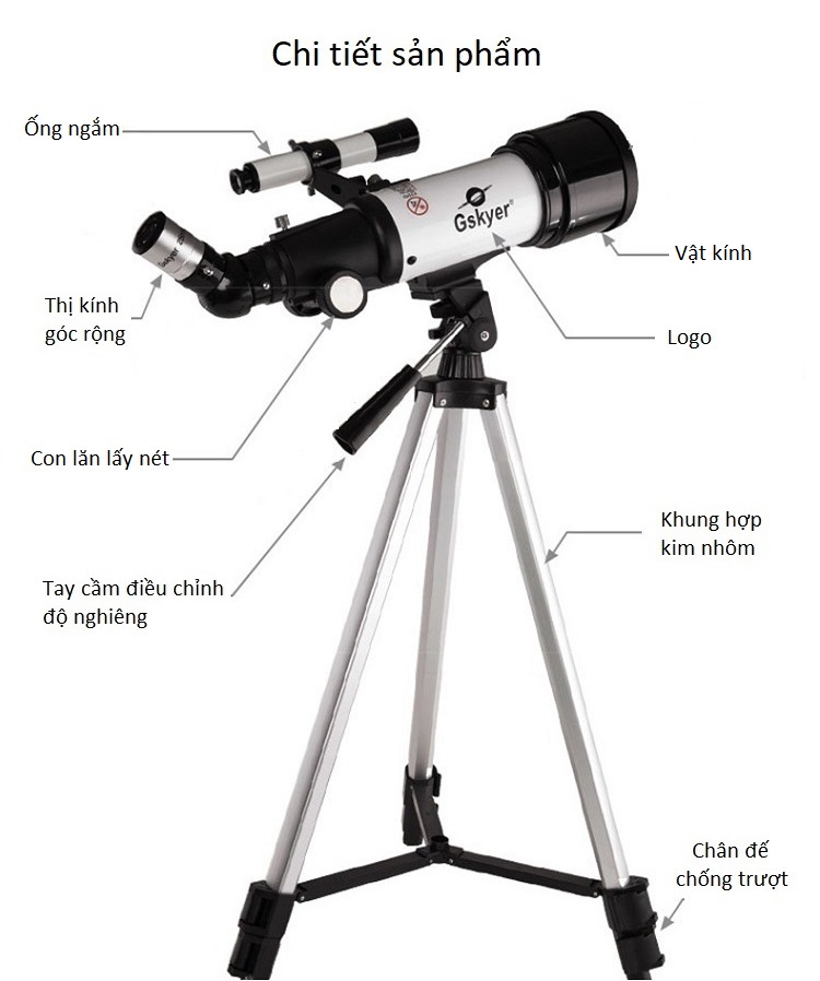 Kính thiên văn ngắm sao cao cấp ( Độ phóng đại lớn, hình ảnh rõ nét, nhìn xa)- (Tặng đèn pin bóp tay mini- màu ngẫu nhiên)