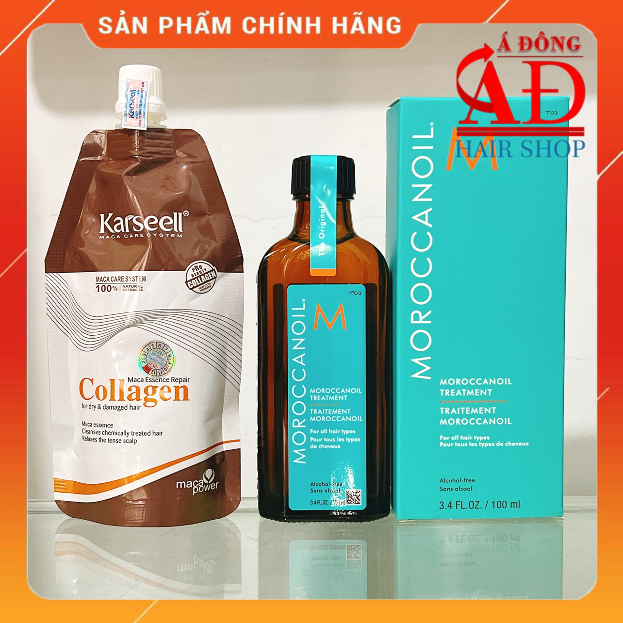 DẦU HẤP Ủ TÓC KARSEELL COLLAGEN 100ML + TINH DẦU DƯỠNG MOROCCANOIL TREATMENT CHÍNH HÃNG ISRAEL PHỤC HỒI TÓC HƯ TỔN