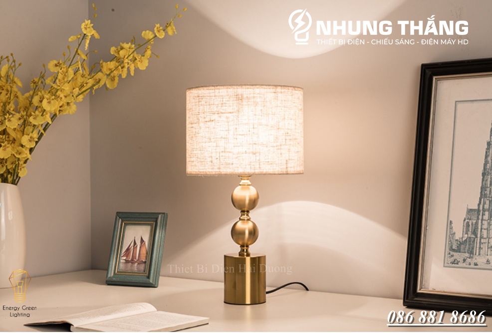 Đèn Ngủ Để Bàn S3069 Decor Vintage - Khung Kim Loại - Kiểu Dáng Sang Trọng - Tặng Kèm Bóng Led