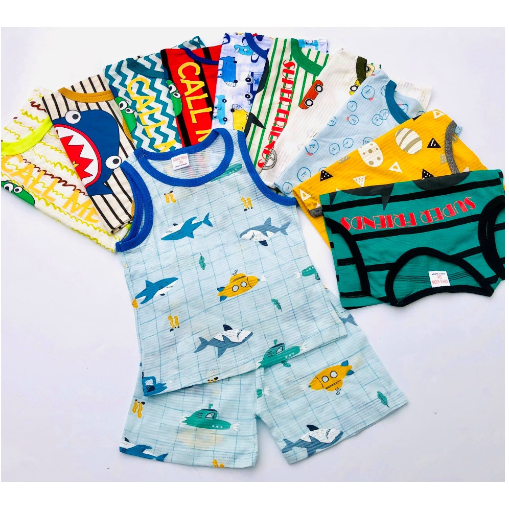 Bộ sát nách COTTON Xuất Nhật siêu hót bảng màu bắt mắt cho bé từ 3-8 tuổi