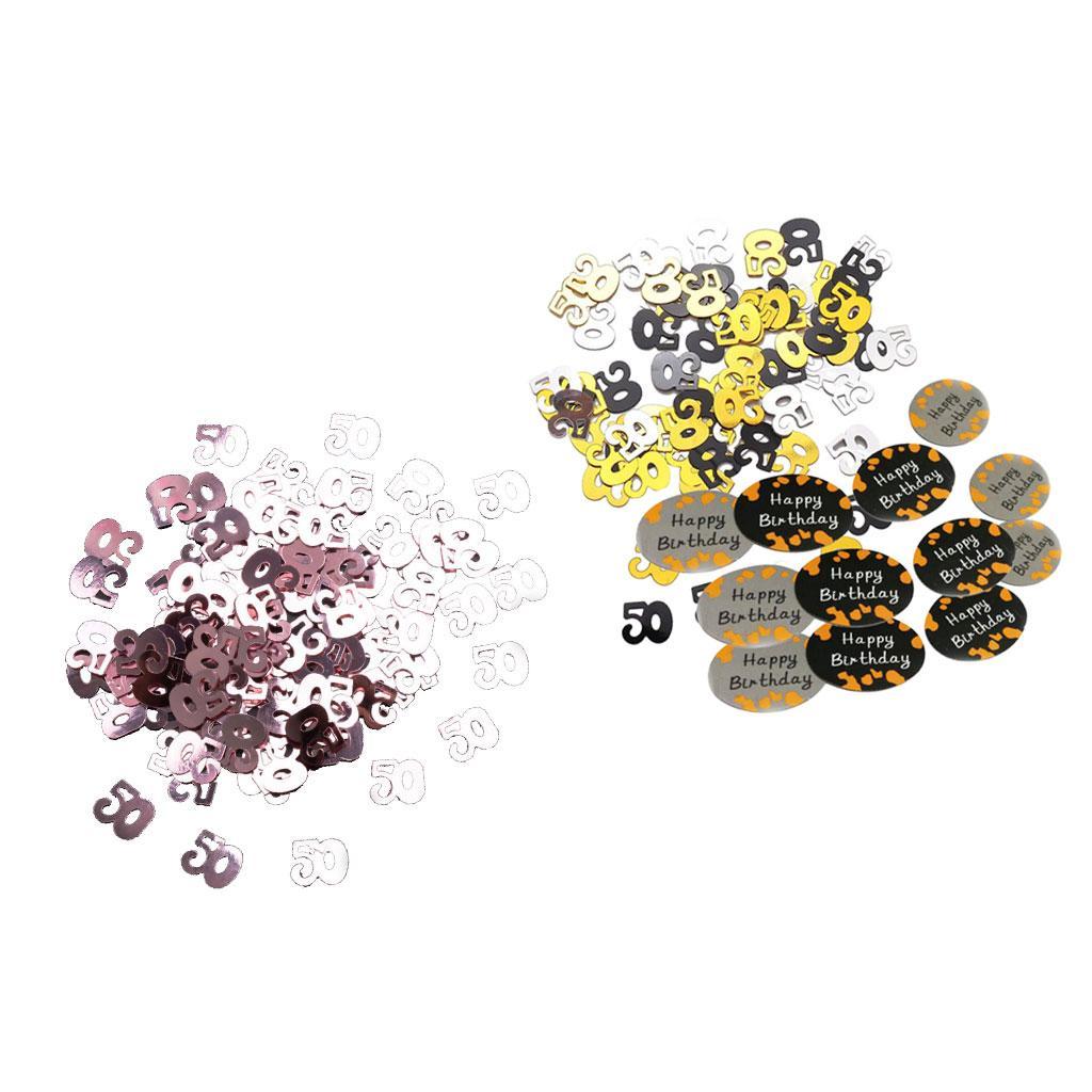 50th Happy Birthday Wedding Throwing Sequins Party Table Ornament Sprinkles
