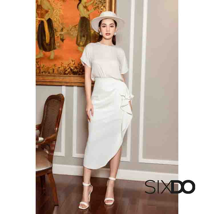 Áo lụa SIXDO cánh dơi cổ tròn