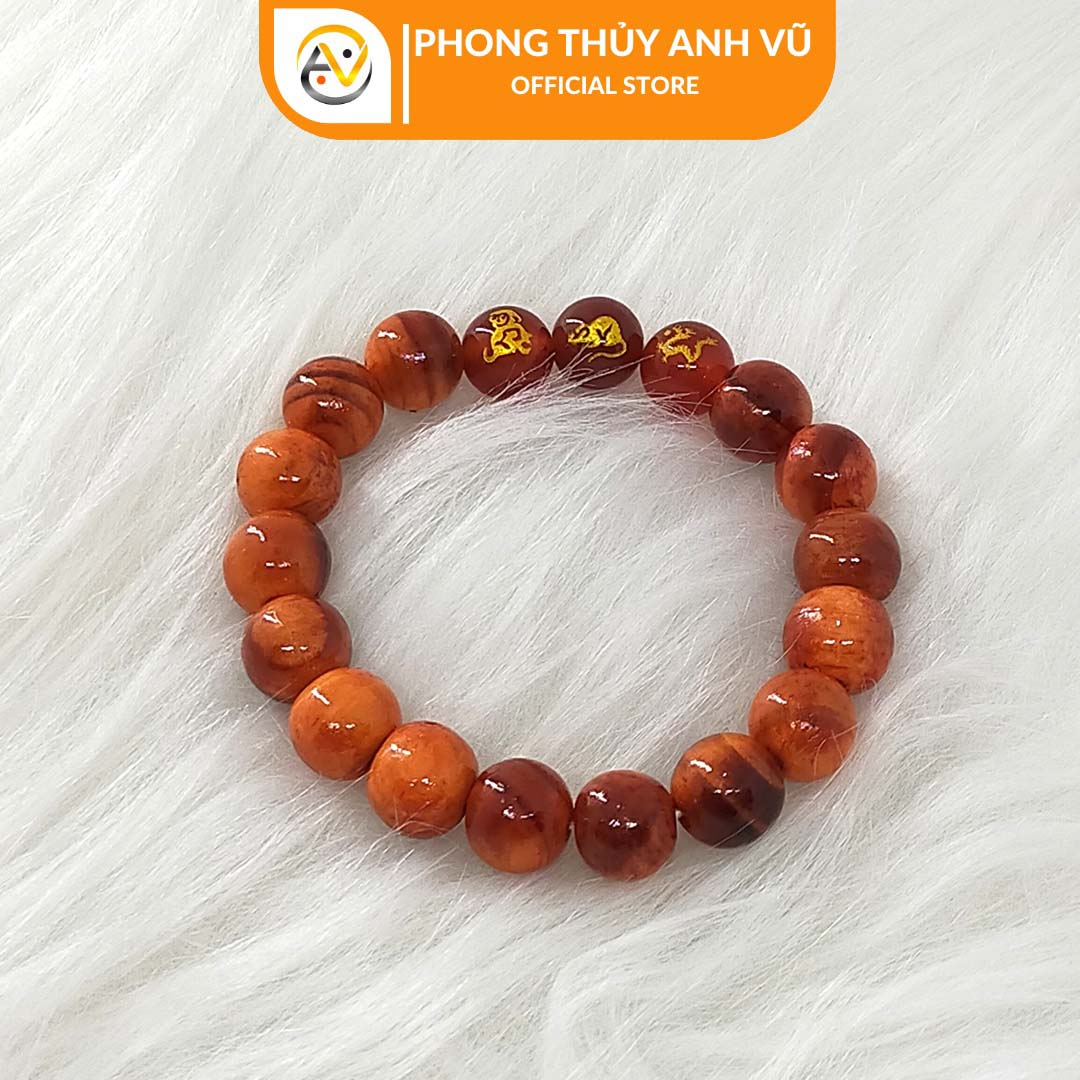 Vòng gỗ huyết long tam hợp thân tý thìn đã khai quang - size 8 10 12ly - may mắn tài lộc - Vòng Tam Hợp Anh Vũ