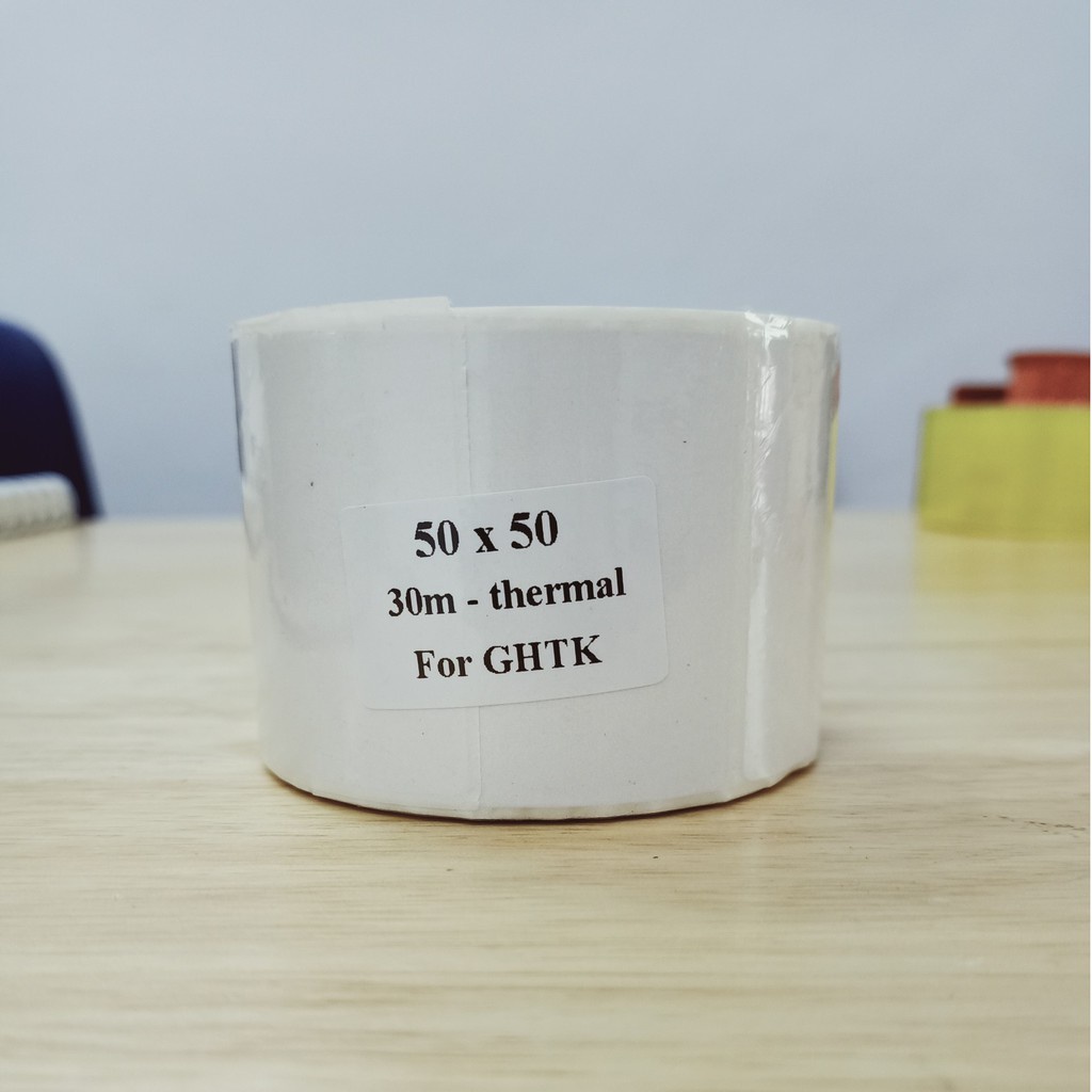 Giấy in tem 50x50 x 30m - in vận đơn GHTK (Tem Nhiệt)