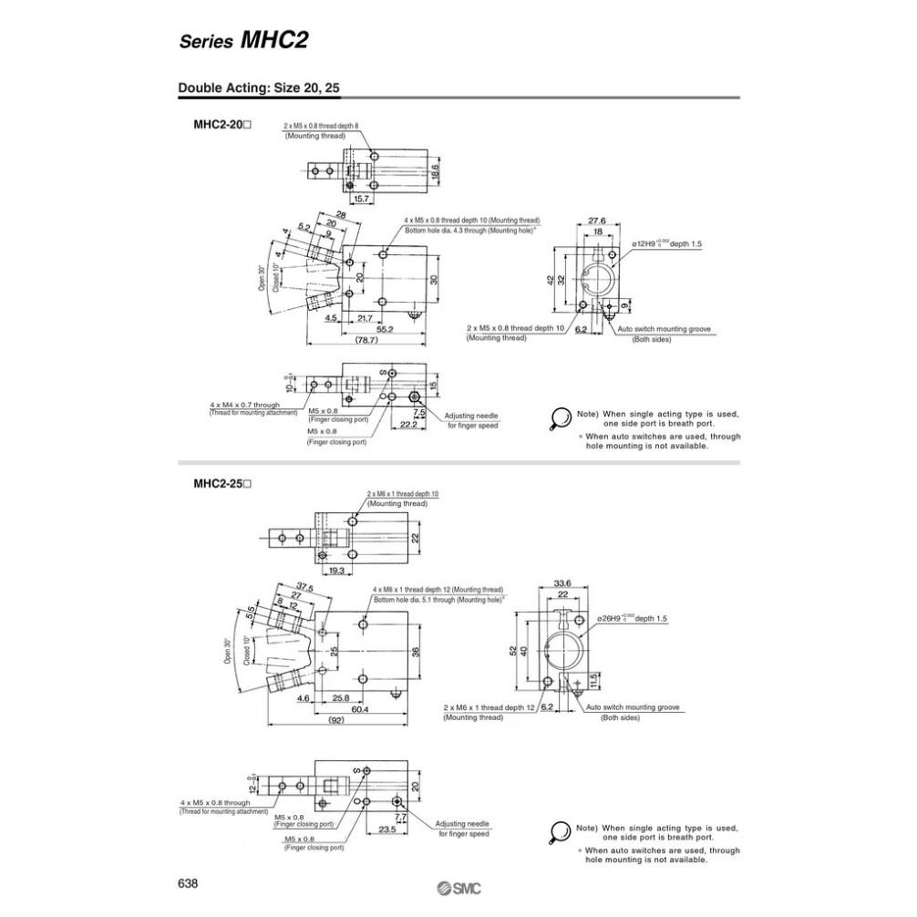 Xylanh kẹp SMC MHC2-20D .