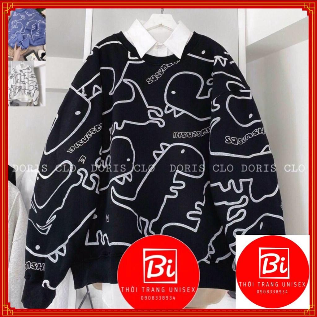Áo Sweater Chất Nỉ Ngoại Bông Dày Dặn_Áo Form Rộng Dài Tay Phồng_Chất Vải Mịn Không Xù Lông_Form Unisex Nam Nữ Ok