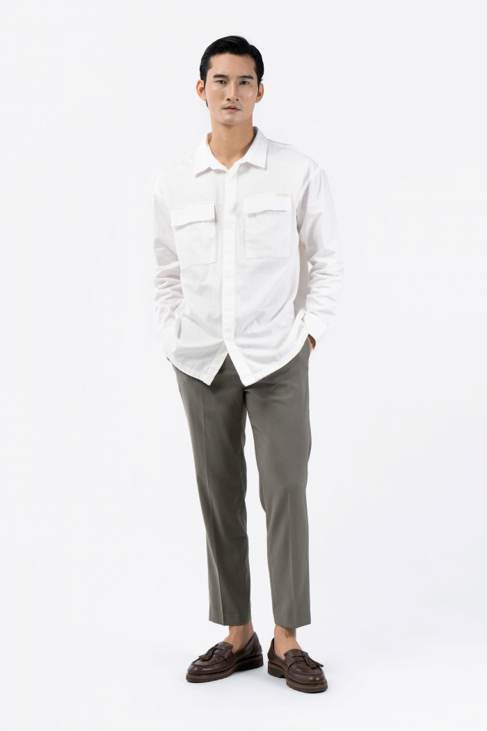 QUẦN VẢI LƯNG THUN ROUTINE . FORM SLIM CROP - 10F22PFO006 | LASTORE MENSWEAR