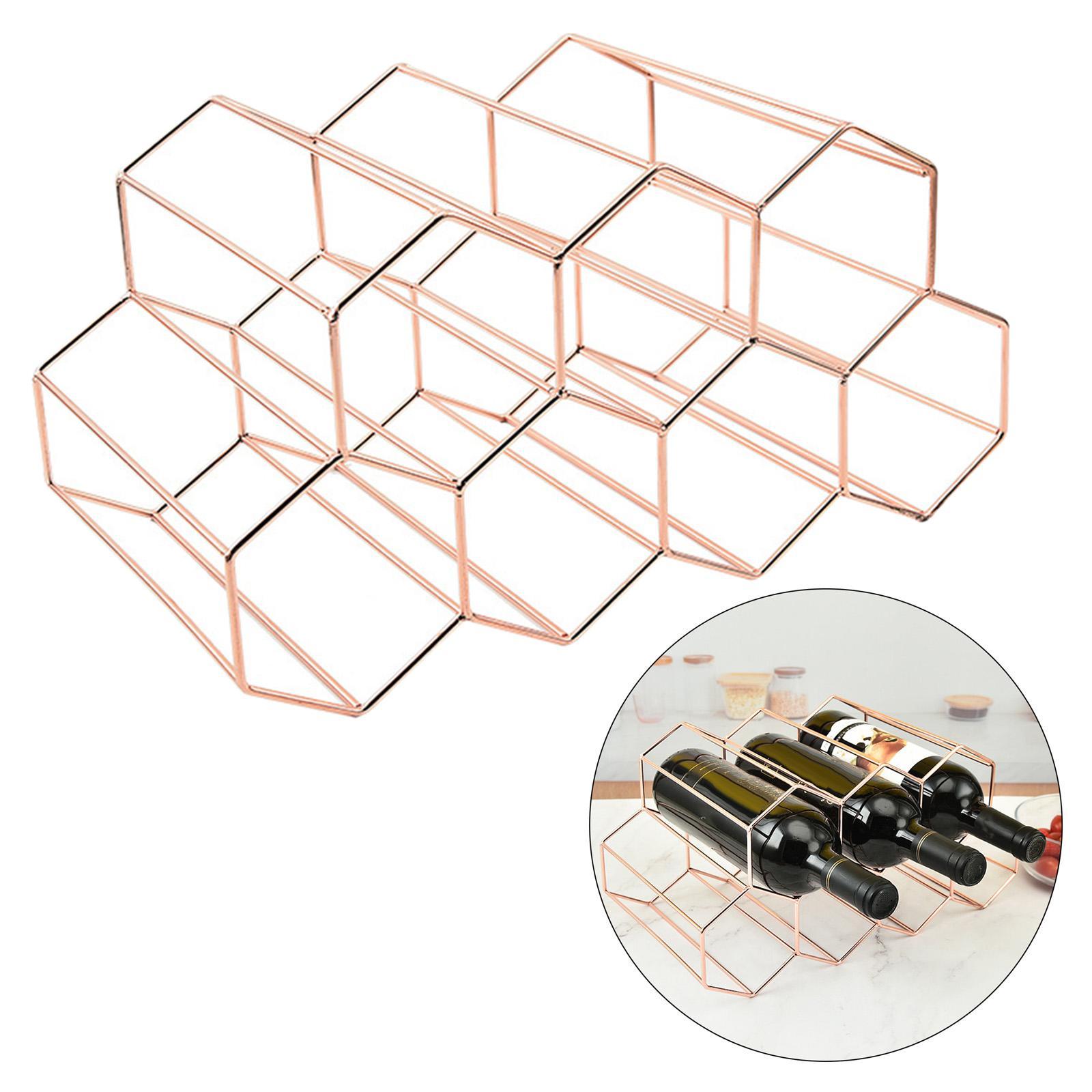 9 Bottle Wine Rack Metal Wine Bottle Holder for Bar Party Kitchen Storage Organiser
