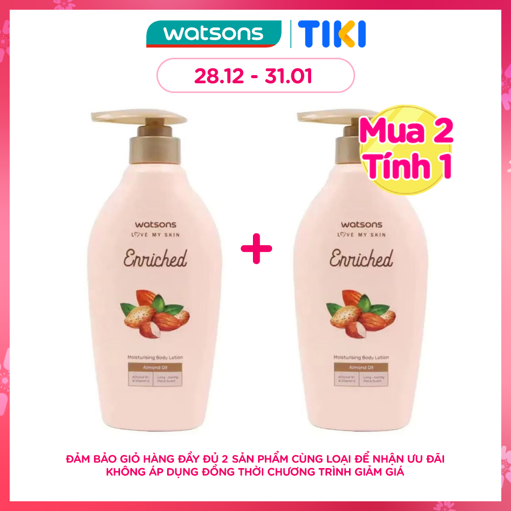 Sữa Dưỡng Thể Watsons Enriched Almond Oil Moisturising Body Lotion 400ml