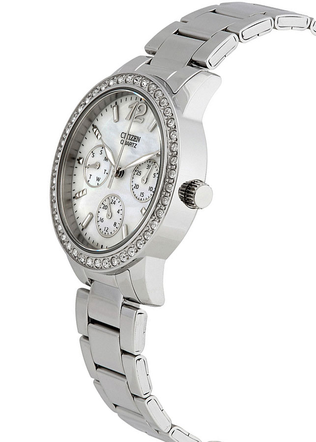 Đồng Hồ Nữ Citizen Đính Đá Swarovski Dây Thép Không Gỉ ED8090-53D - Mặt Xà Cừ