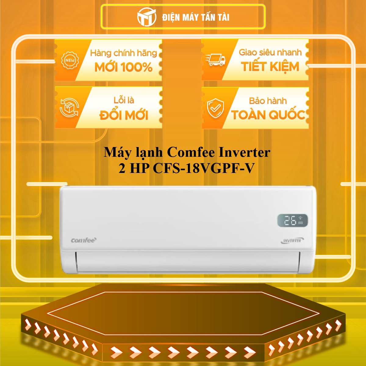 Máy lạnh Comfee Inverter 2 HP CFS-18VGPF-V - HÀNG CHÍNH HÃNG - CHỈ GIAO HCM