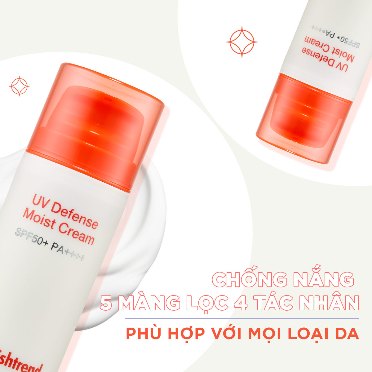 By Wishtrend Kem Chống Nắng UV Defense Moist Cream SPF50+PA++++ 50g