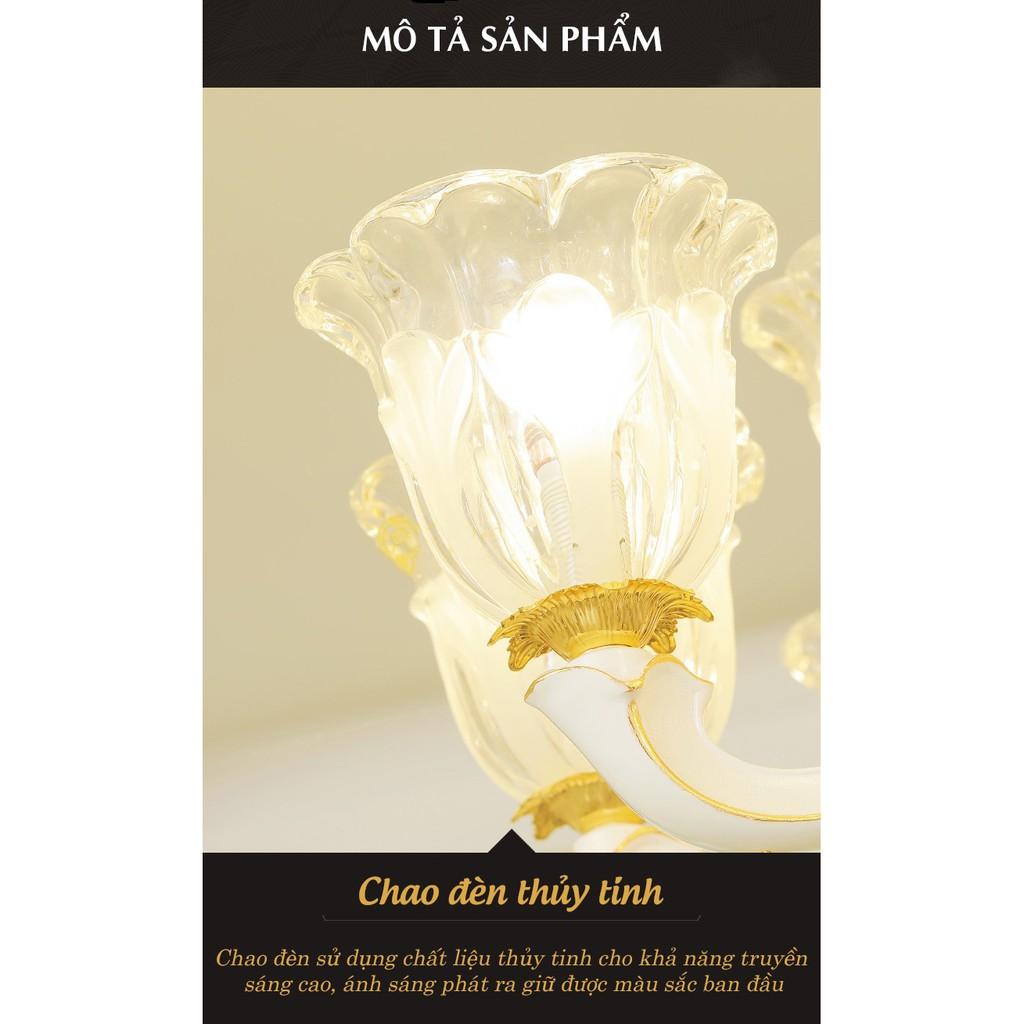 Đèn chùm pha lê LUNA tân cổ điển kiểu dáng sang trọng đẳng cấp - kèm bóng Led chuyên dụng
