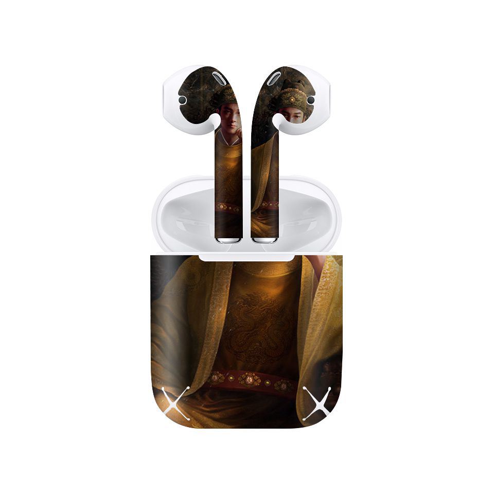 Miếng dán skin chống bẩn cho tai nghe AirPods in hình Vua Lê Thái Tông - acp020