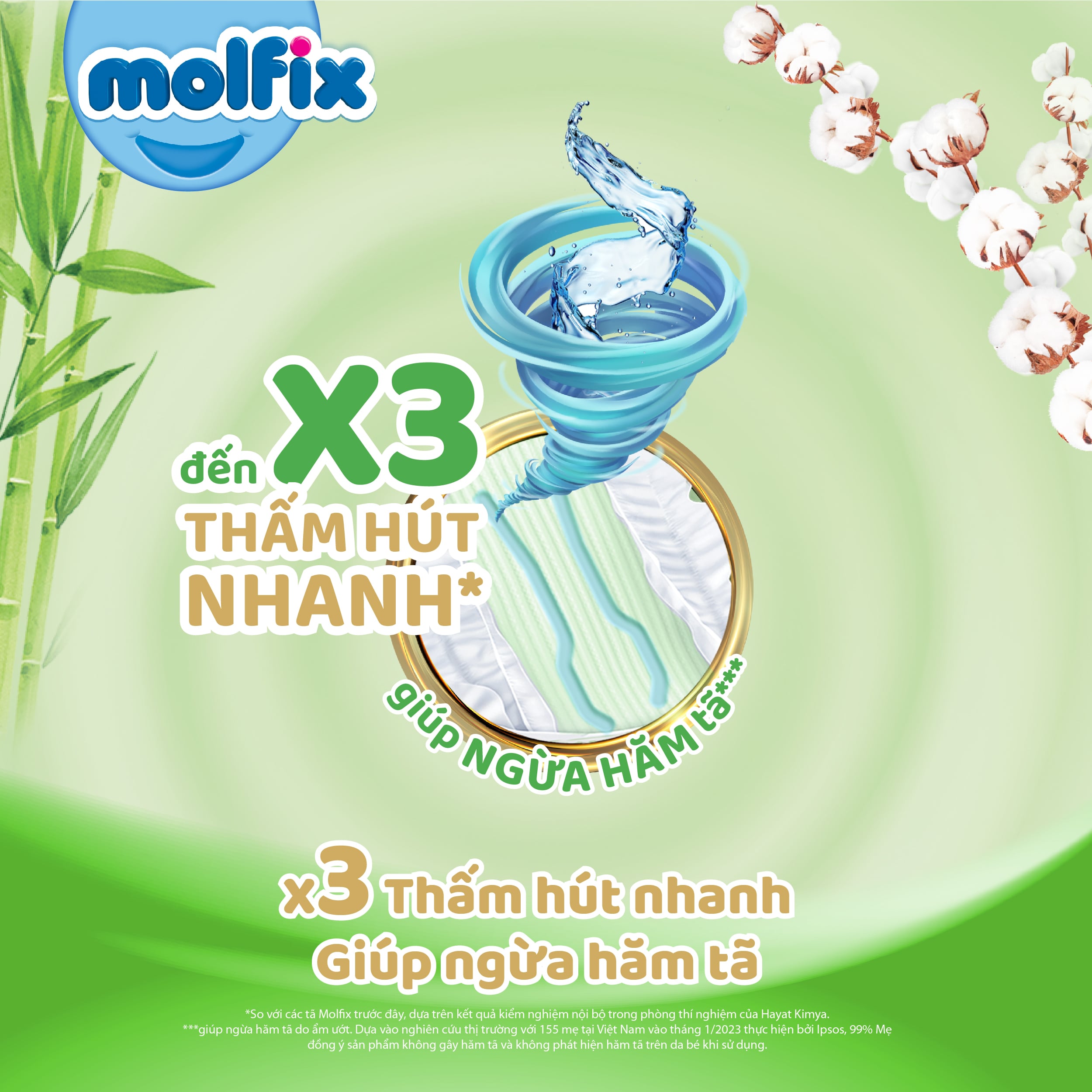 Tã/bỉm quần Molfix Thiên nhiên Jumbo L (9kg - 13kg) - Gói 36+6 miếng