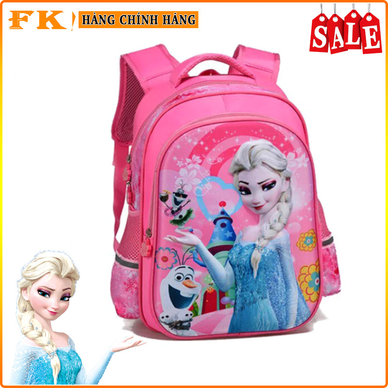 Hàng Chính Hãng Balo Đi Học Mẫu Giáo Tiểu Học Cho Bé Gái In Hình Công Chúa Elsa FROZEN TE3