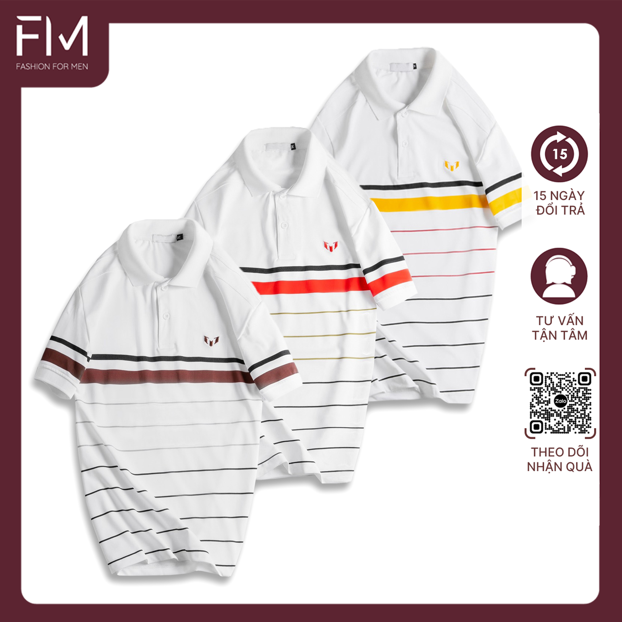 Áo thun nam tay ngắn cổ bẻ phong cách thanh lịch, dễ dàng phối đồ - FORMEN SHOP - FMPS175