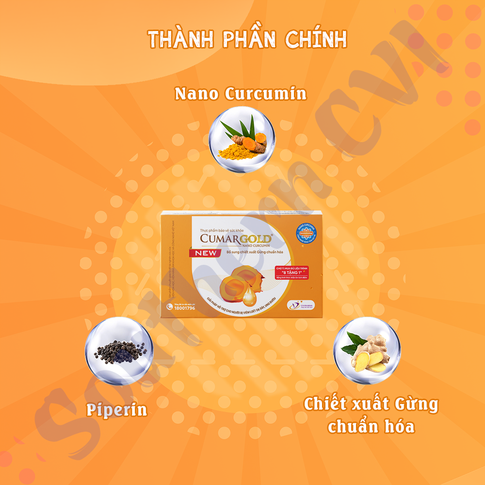CumarGold New Hộp 30 Viên - Hỗ Trợ Đau Dạ Dày Lành Nhanh Vết Loét