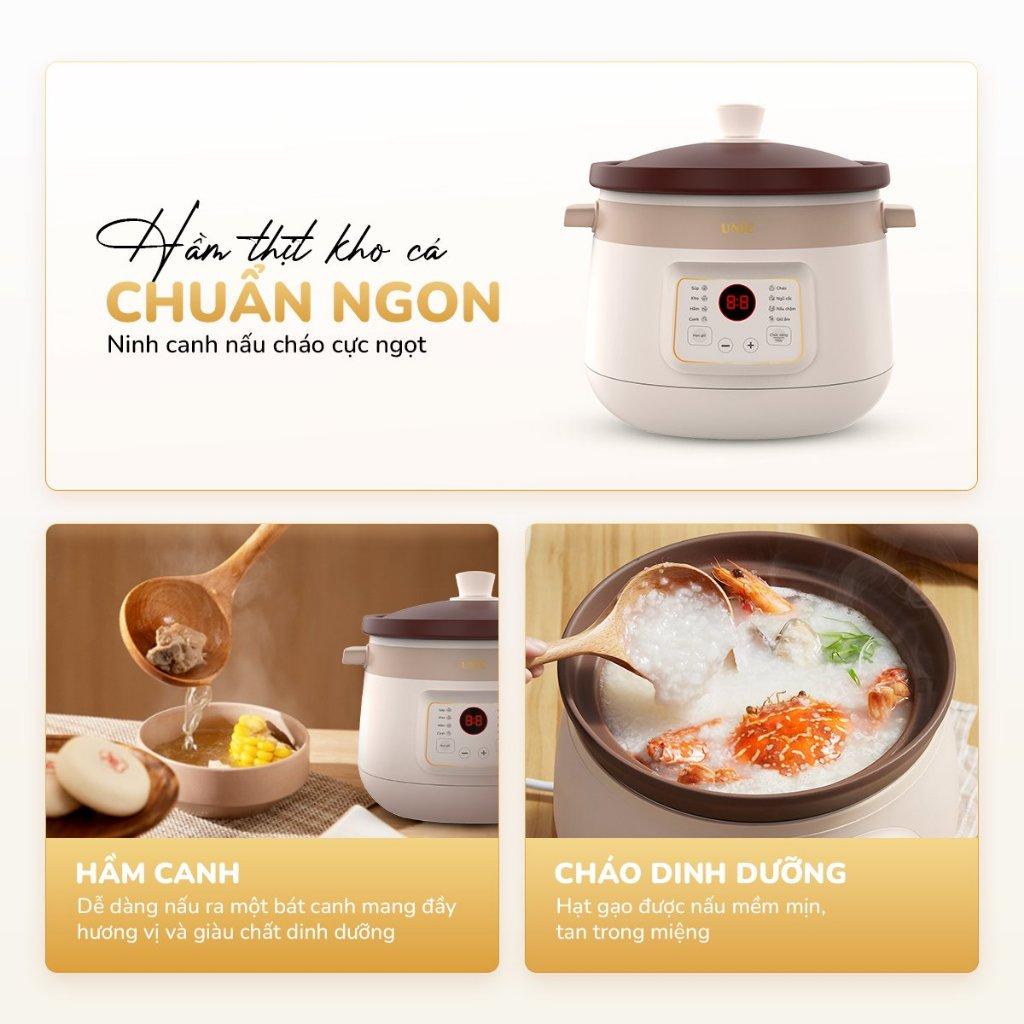 Nồi Nấu Chậm Lòng Gốm Unie USC308, Dung Tích 3Lit - Công Suất 215w, Hàng Chính Hãng