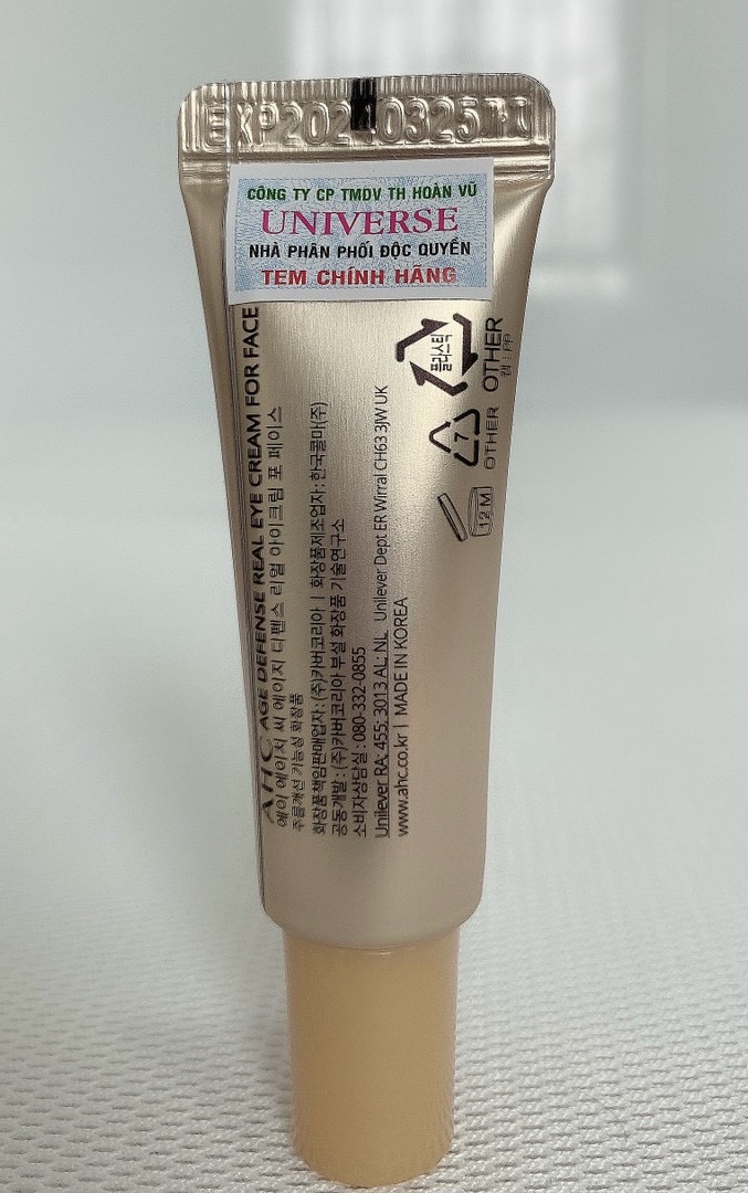 Kem dưỡng mắt AHC AGE DEFENSE REAL EYE CREAM FOR FACE 10 ml