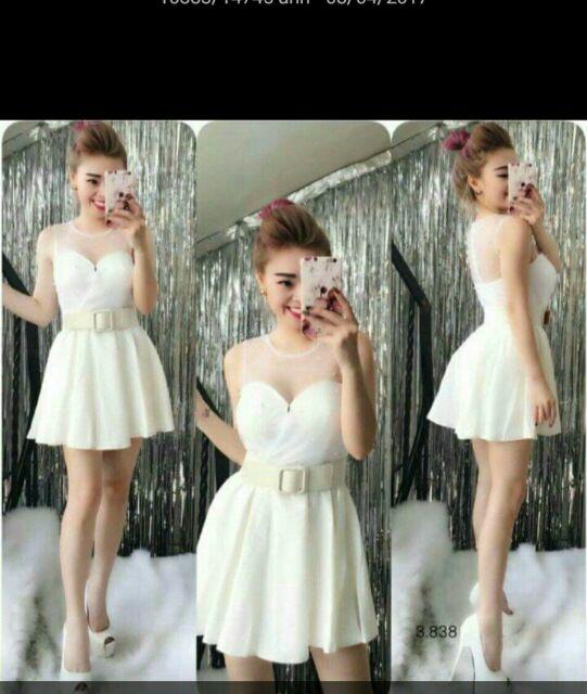 Đầm xòe sát nách đính cườm