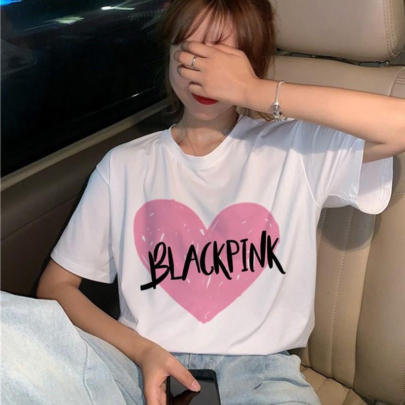 Áo Phông Black Pink Trái Tim Hồng