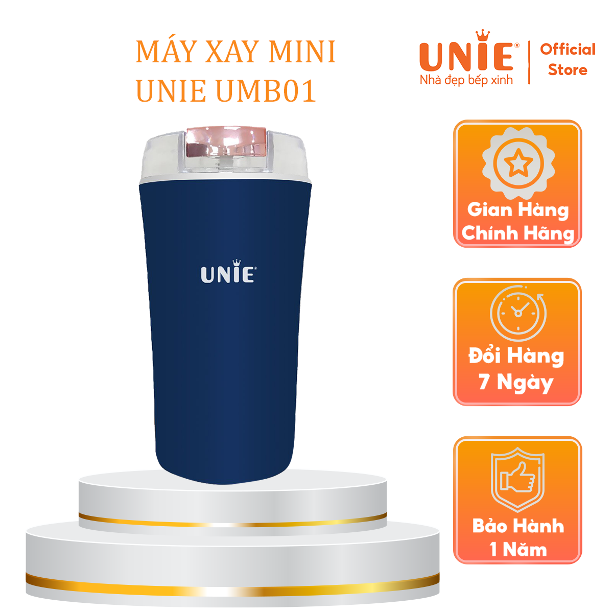 Máy xay Mini Unie UMB01,thiết kế nhỏ gọn,dễ thao tác,xay nhuyễn mọi thực phẩm, hàng chính hãng UNIE