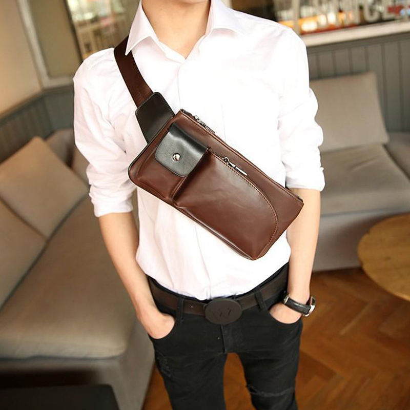 Túi Ngực Nam Retro PU