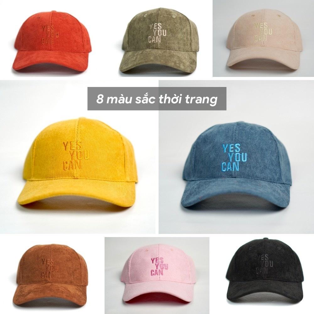 Mũ lưỡi trai Nón kết thêu chữ YES YOU CAN 347 phong cách Ulzzang form unisex nam nữ