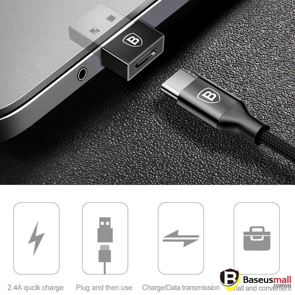 Baseus -BaseusMall VN Đầu chuyển adapter USB otg Type A sang USB Type C tốc độ cao Baseus (Hàng chính hãng