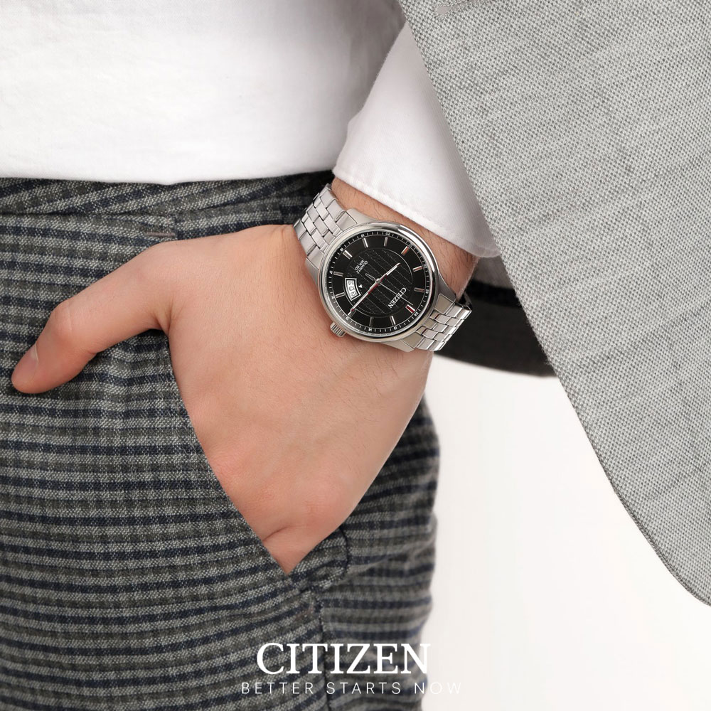 Đồng Hồ Nam Citizen Dây Thép Không Gỉ BI1050-81E - Mặt Đen