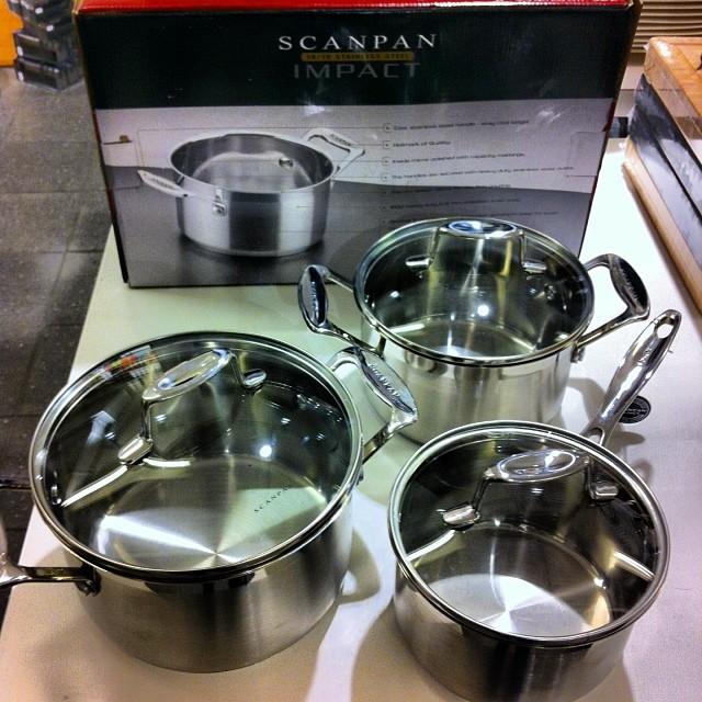 Bộ 3 nồi inox châu Âu Scanpan Impact 71000301, đúc đáy 3 lớp dày, bắt từ nhanh, truyền nhiệt đều, bền đẹp