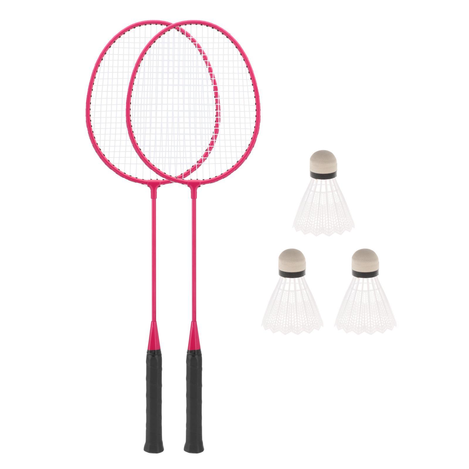 2Pcs Badminton Rackets with 3 Nylon Balls Family Training Badminton Racquets