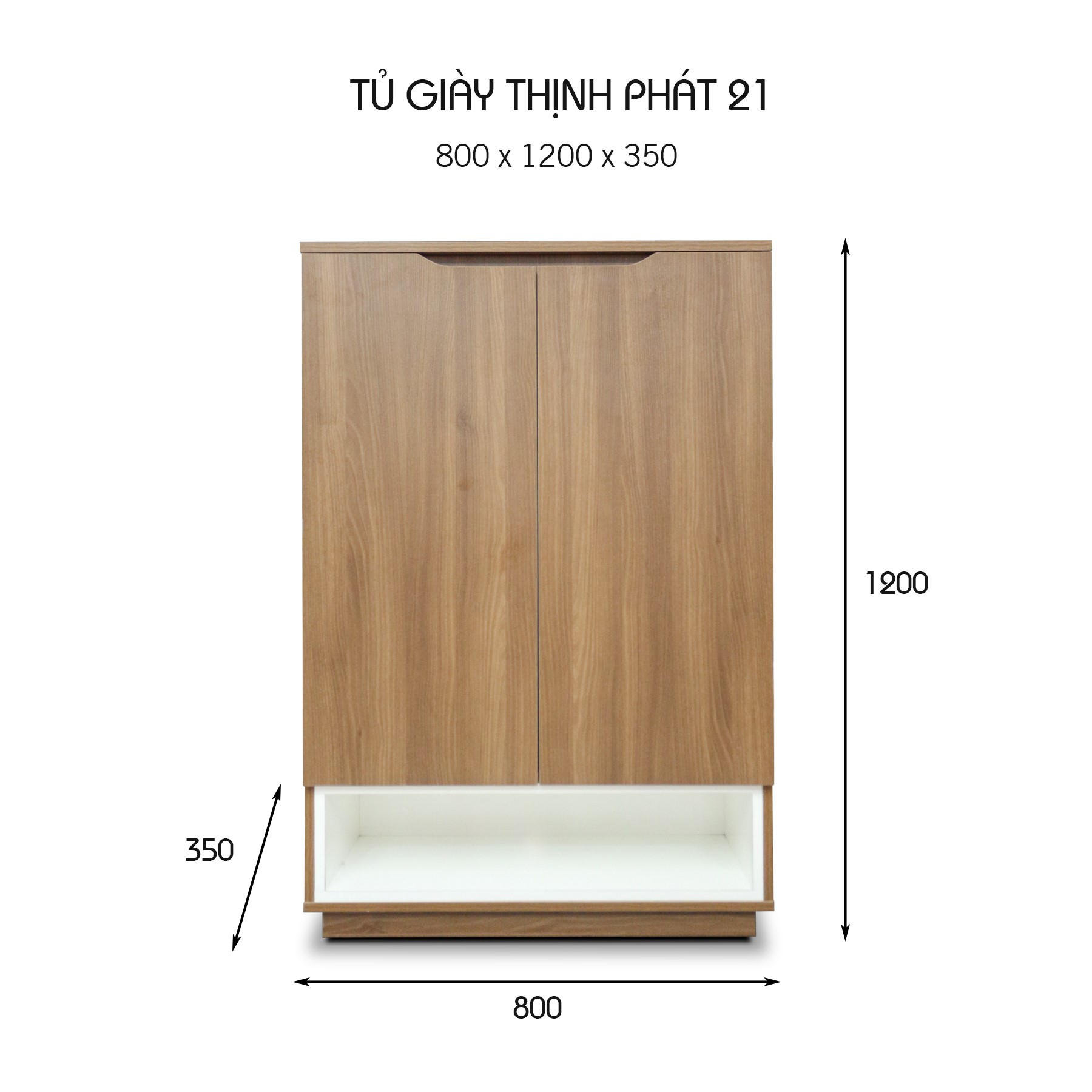 TỦ GIÀY THỊNH PHÁT 21 0.8M X 1M1 GỖ CÔNG NGHIỆP MDF