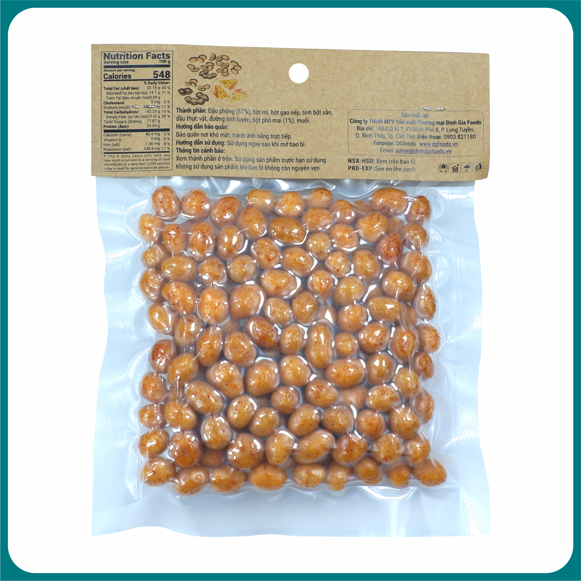 Đậu Phộng Phô Mai 100g DGfoods/ HVNCLC, Haccp, Halal, Ăn chay, Ăn kiêng, Đặc sản Cần Thơ, Hạt điều bình phước