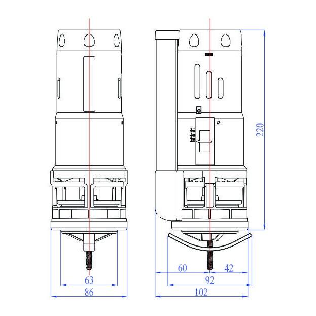 FV22 - phụ kiện thùng nước bồn cầu HÙNG ANH, van xả, cụm xả liền khối 2 nhấn loại THẤP - 22 cm