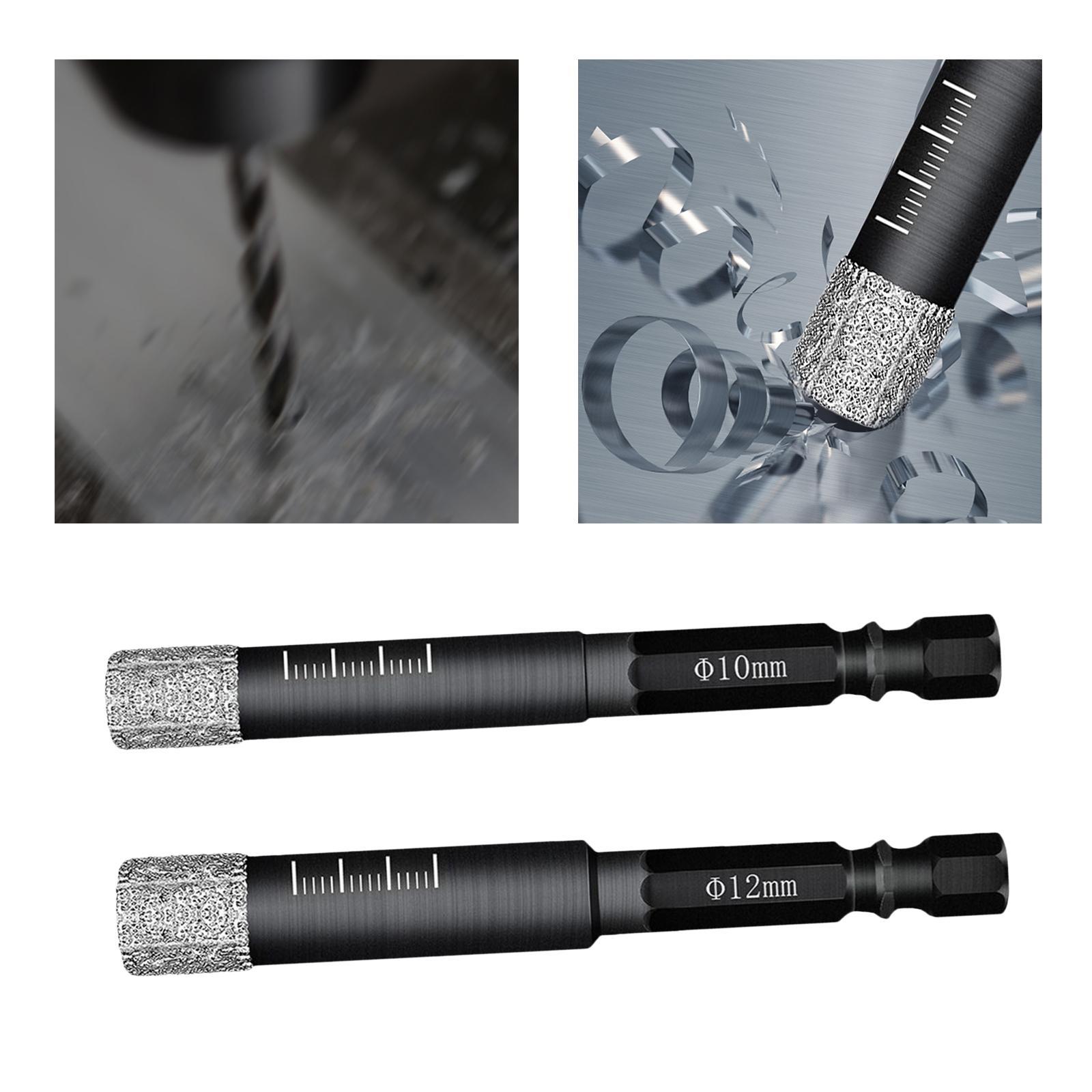 Diamond Dry Drill Bit Set for Stone Porcelain Granite 12MM+10MM