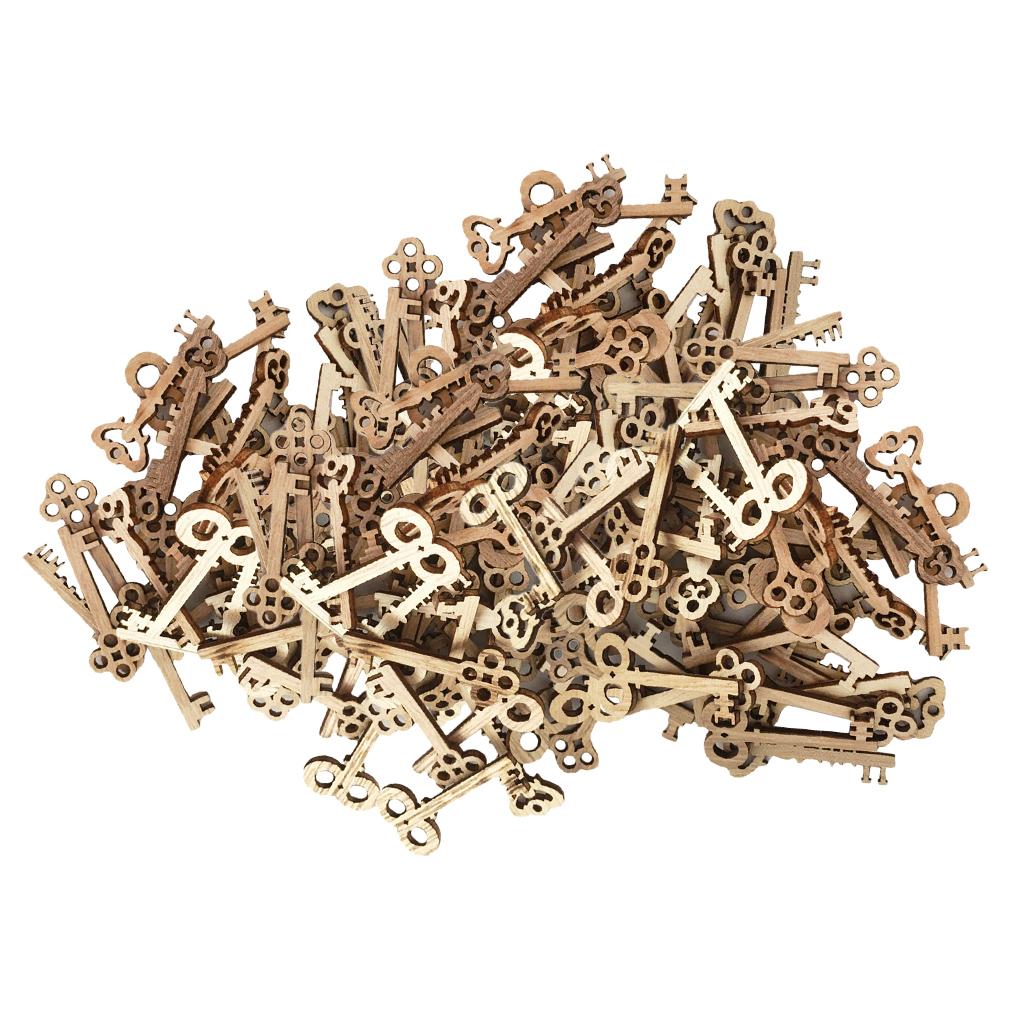 100 Chiếc Chìa Khóa Hình Chưa Hoàn Thành Miếng Gỗ Thủ Công Bằng Gỗ Treo Tôn Dáng