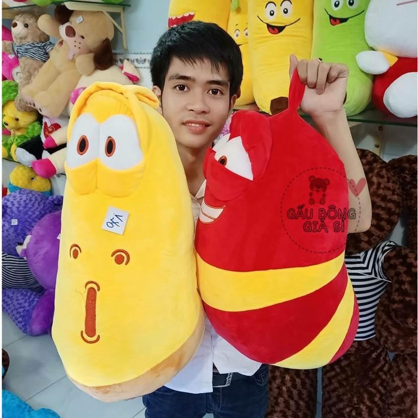 GẤU BÔNG SÂU LARVA ĐỒ CHƠI ẤU TRÙNG TINH NGHỊCH VÀNG 60cm CAO CẤP VẢI MỊN