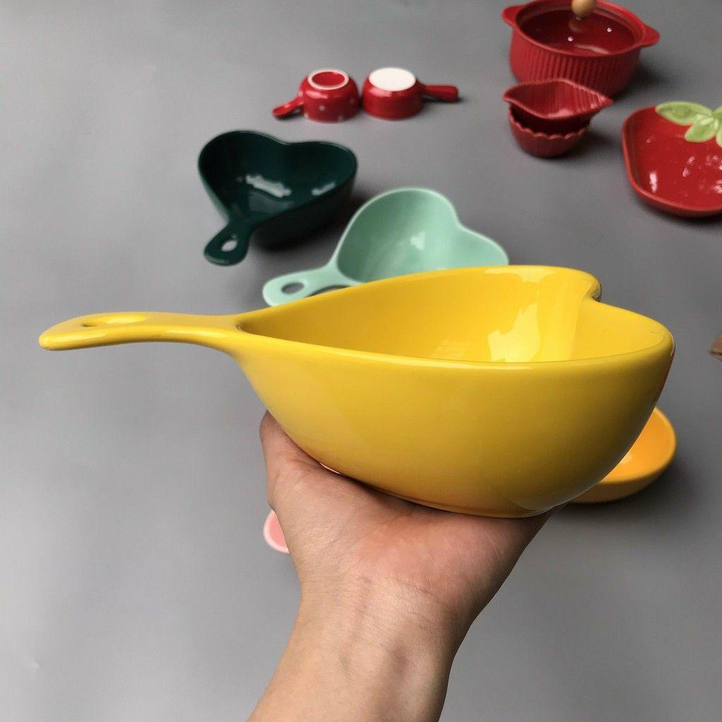 Green House - Bát sứ Trái Tim 5 Màu Chén Sứ dùng ăn dặm, ăn cơm decor trang trí