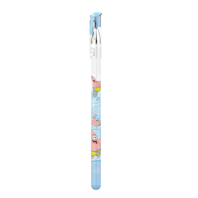 Combo 5 Bút gel Deli EG91-BL ngòi 0.5mm - Mực xanh, Mực nhanh khô nét đều, thân bút in họa tiết đáng yêu