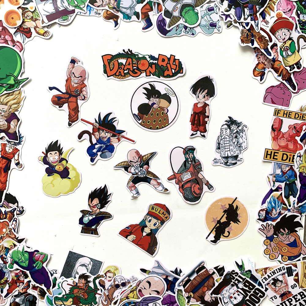 Sticker Dragon Ball Hình Dán Chủ Đề Bảy Viên Ngọc Rồng Goku Trang Trí Decal Chống Nước Chất Lượng Cao