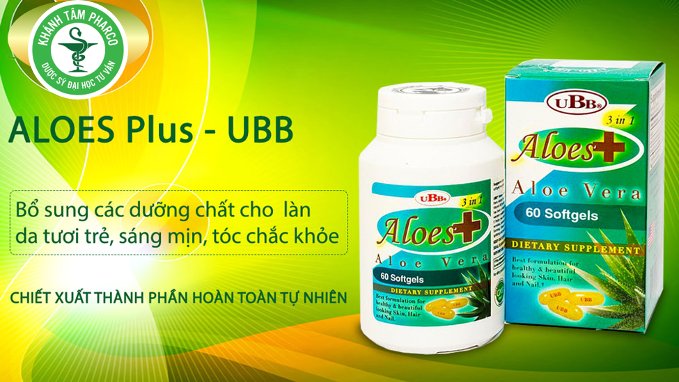 Viên Uống Đẹp Da Tinh Chất Nha Đam UBB Aloes Plus Vera 60 Viên