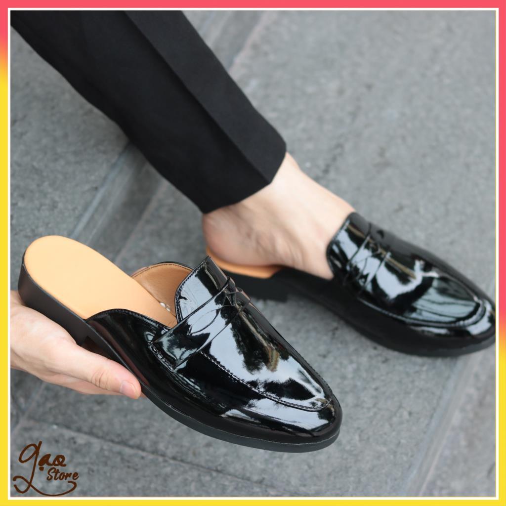 Giày Sục Nam Da Bóng Đơn Giản Mã L196