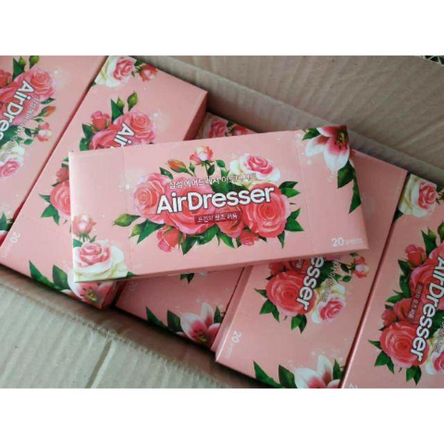Giấy thơm quần áo Airdresser hương hoa hồng Pháp dùng cho máy giặt khô
