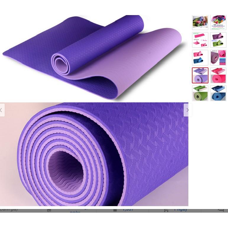 Thảm Tập Yoga PE Cao Cấp 2 Lớp Độ Dầy  6MM