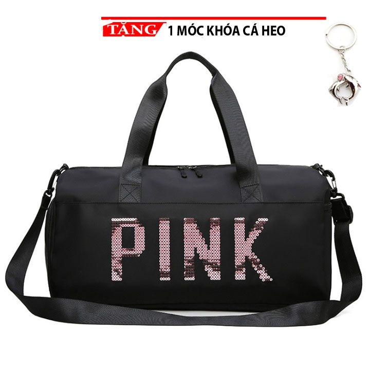 Túi xách du lịch thể thao thời trang Pink VNV2  siêu đẹp có ngăn đựng giày cao cấp TẶNG MÓC KHÓA CÁ HEO CAO CẤP